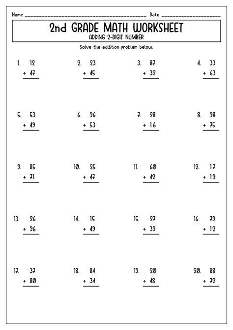 Free Printable Second Grade Worksheets