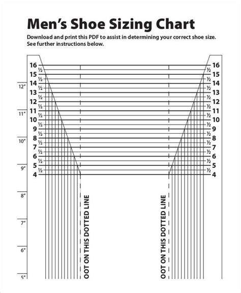 Free Printable Shoe Size Chart