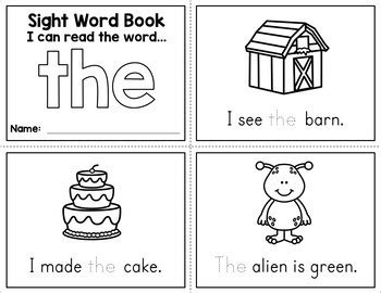 Free Printable Sight Word Books
