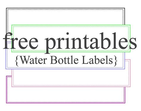 Free Printable Template For Water Bottle Labels