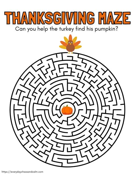 Free Printable Thanksgiving Mazes For Kids