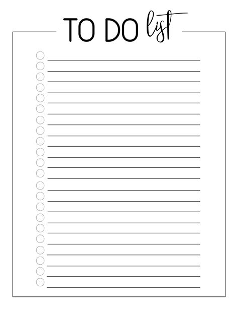 Free Printable To Do List