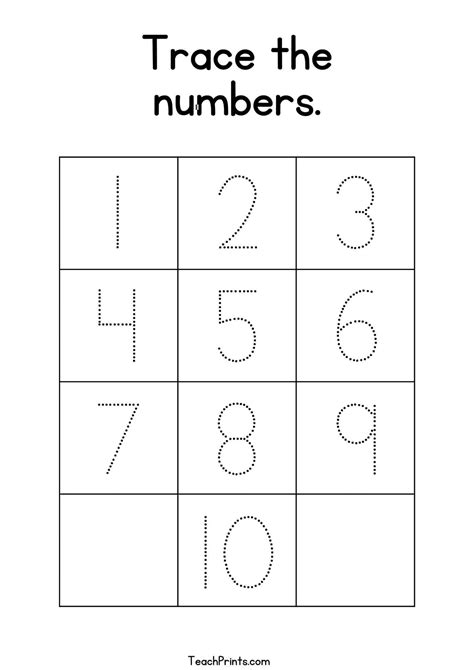 Free Printable Tracing Numbers 1 10
