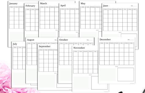 Free Printable Undated Mini Monthly Calendar Both Sides