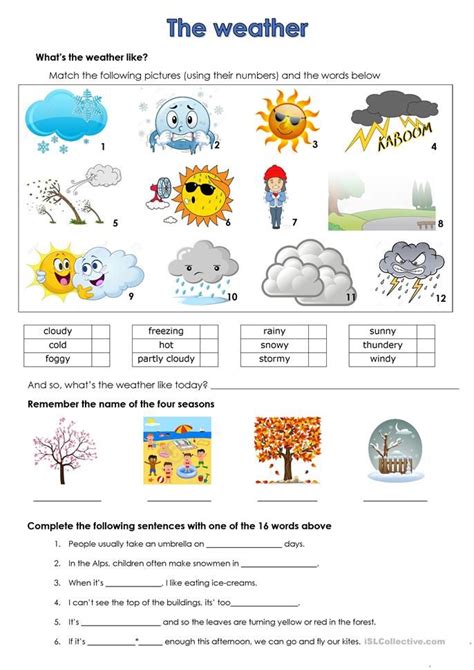 Free Printable Weather Worksheets