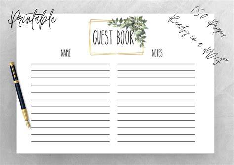 Free Printable Wedding Guest Book Template