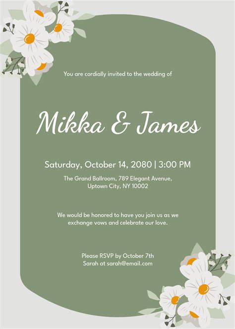 Free Printable Wedding Invitation