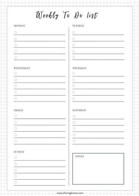 Free Printable Weekly To Do List Printable
