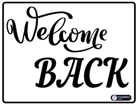 Free Printable Welcome Back Signs