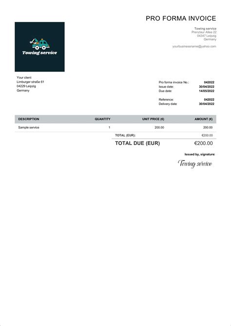 Free Proforma Template