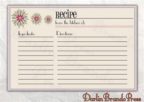 Free Recipe Card Printables