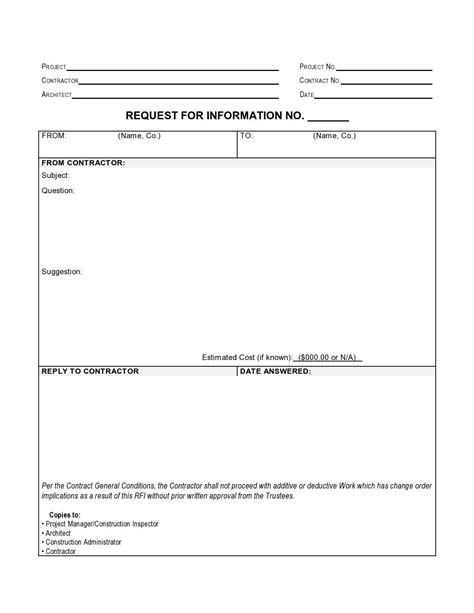 Free Request For Information Template