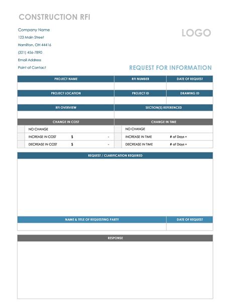 Free Rfi Template