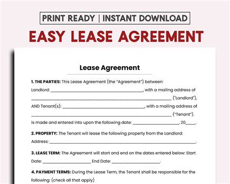 Free Simple Lease Agreement Template