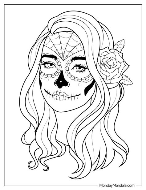 Free Sugar Skull Coloring Pages Printable