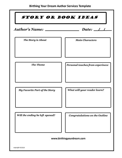 Free Template For Writing A Book