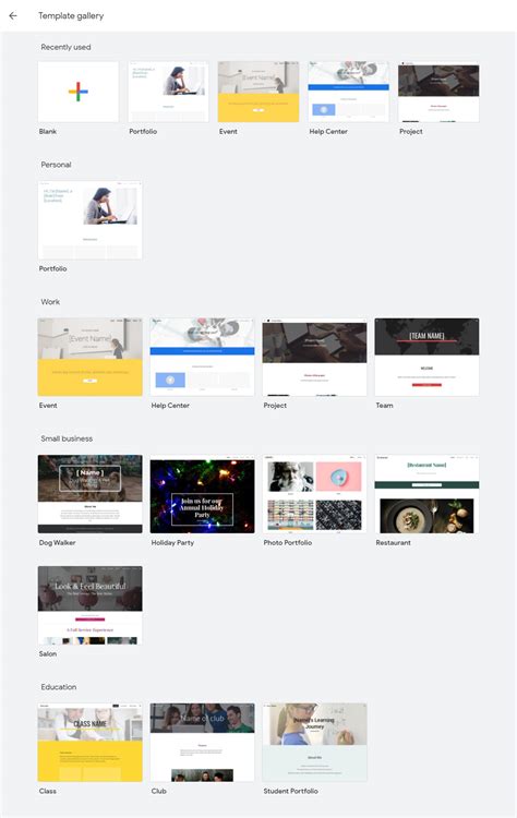 Free Template Google Sites