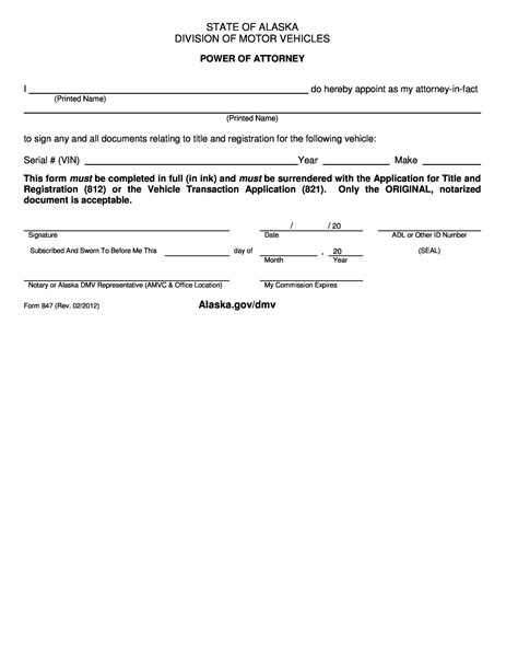 Free Template Power Of Attorney