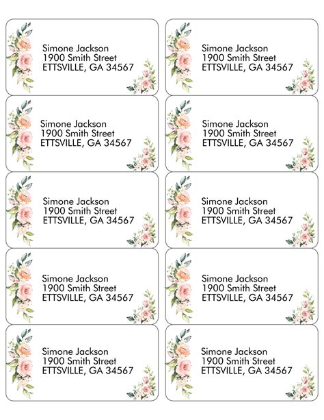 Free Templates For Address Labels