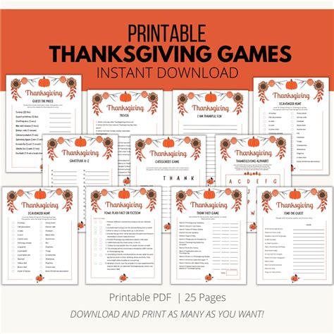 Free Thanksgiving Games Printable