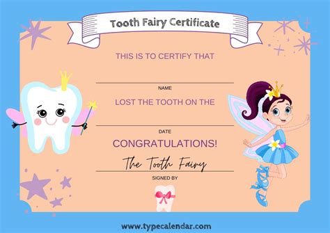 Free Tooth Fairy Certificate Printable