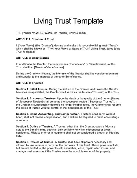 Free Trust Template