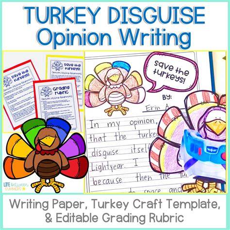 Free Turkey Opinion Writing Printable For 4th Graders