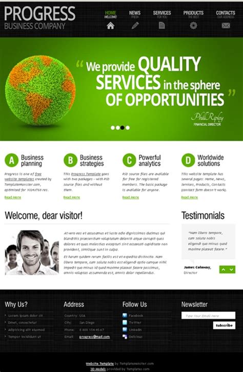 Free Website Template With Slider And Expressive Typography