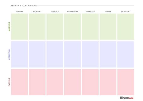 Free Week Calendar Template