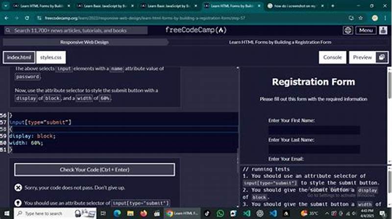 Freecodecamp Registration Form Step 57