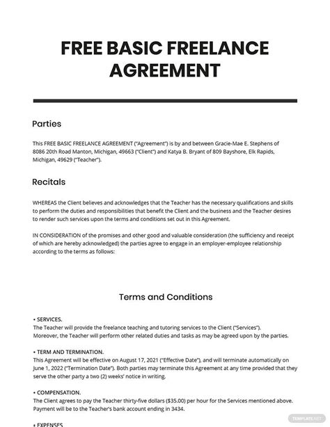 Freelance Design Contract Template