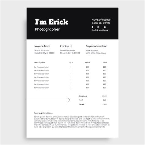 Freelance Photographer Invoice Template