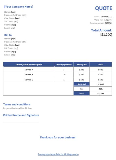 Freight Quote Template