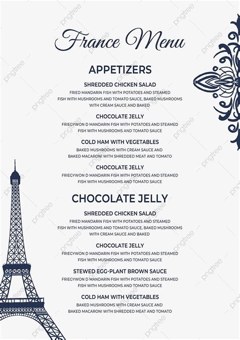 French Restaurant Menu Template