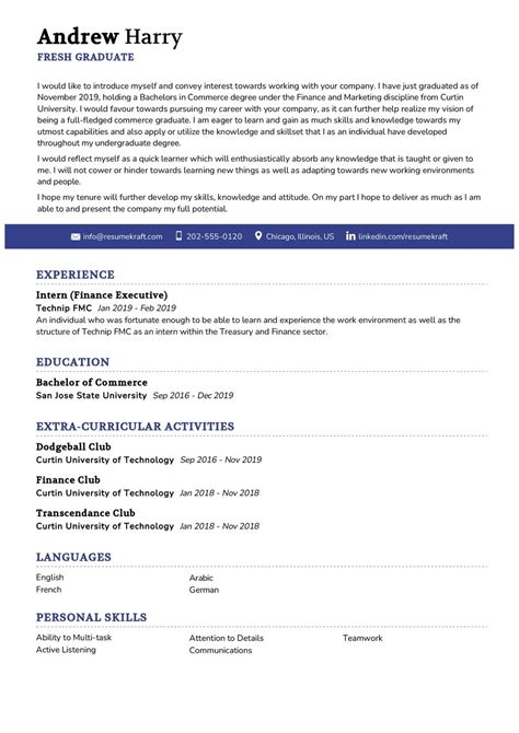 Fresh Graduate CV