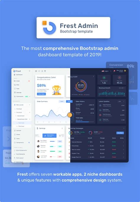 Frest Clean & Minimal Bootstrap Admin Dashboard Template Nulled