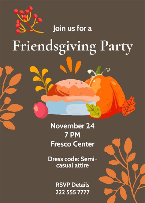 Friendsgiving Invitation Free Template