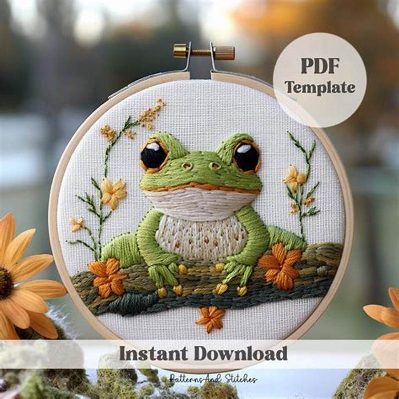 Frog Embroidery Pattern