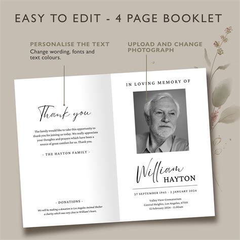 Funeral Booklet Template