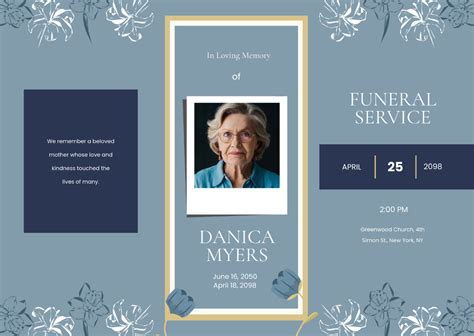 Funeral Pamphlet Template Free