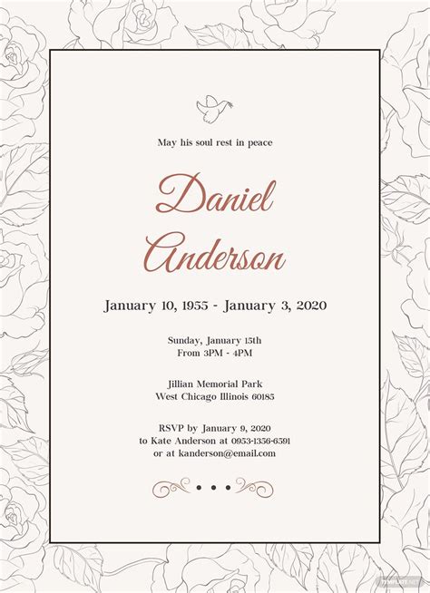 Funeral Service Invitation Template