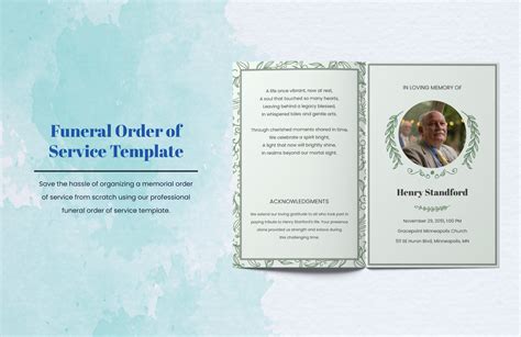Funeral Template Order Of Service