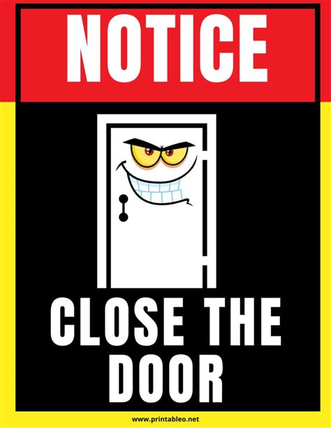 Funny Keep Door Closed Sign Printable