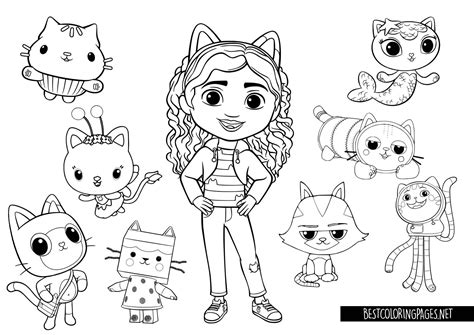 Gabbys Dollhouse Coloring Pages Printable