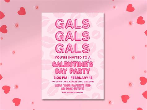 Galentine Invite Template Free