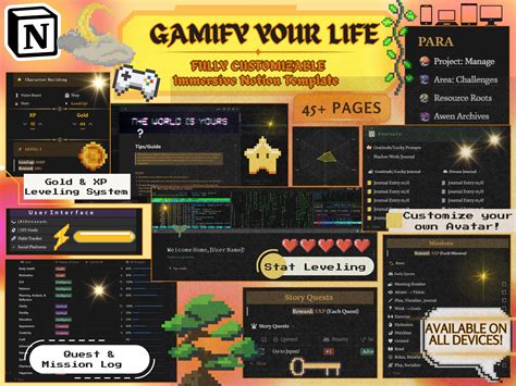Gamify Your Life Notion Template