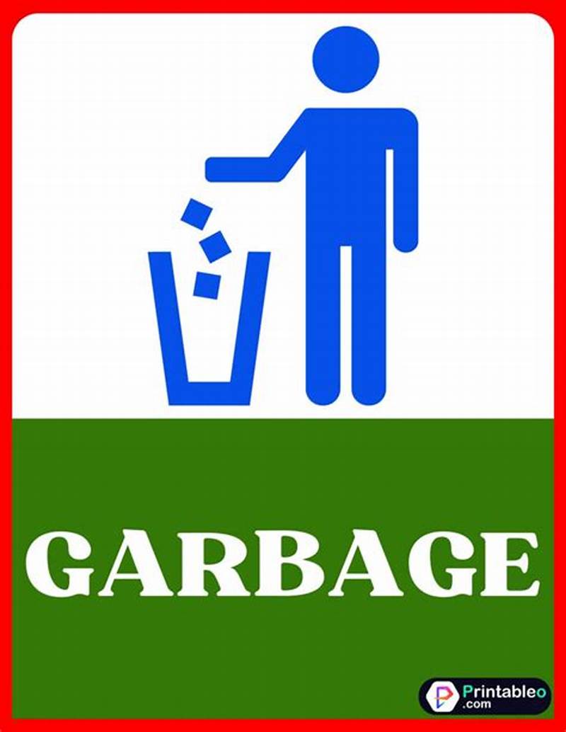 Garbage Sign Printable