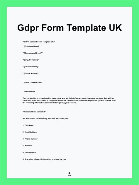 Gdpr Template Uk