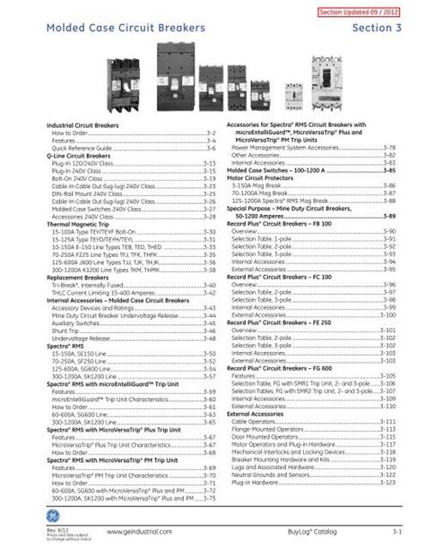 Ge Circuit Breaker Catalog