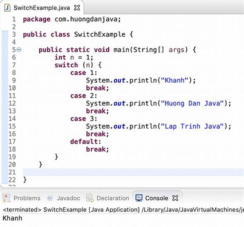 General Form Of Switch Statement In Java